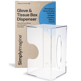 SimplyImagine SimplyImagine Glove Box Holder Wall Mount and Acrylic Tissue Dispenser - Organizer for Gloves Wipes Paper Napkins and Kleenex, Perfect for Hospitals, Home, Restaurants, Office and Garage