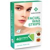 ShineMore Facial Wax Strips: Hypoallergenic Hair Removal for All Skin Types - Gentle, Fast, and Effective for Face, Eyebrow, Upper Lip, and Chin - Includes 40 Wax Strips and 4 Calming Oil Wipes with NATURE NATION Ingredients