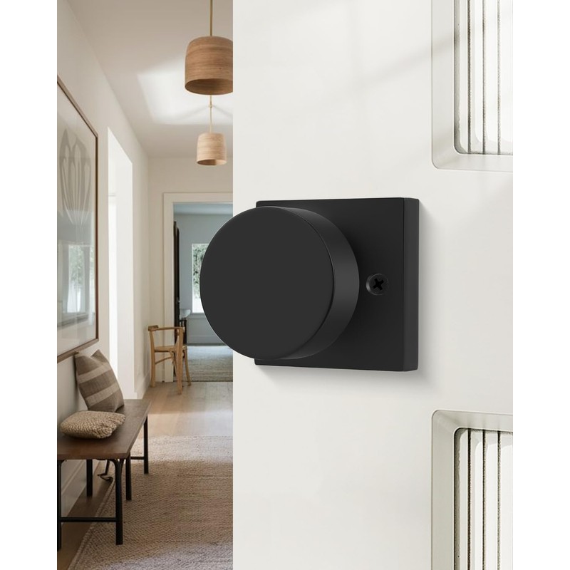 Haidms Matte Black Dummy Door Knob, Heavy Duty Half No-Turning
