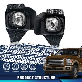 PIT66 Front Bumper Fog Light, Compatible with 2011-2016 Ford F250 F350 F450 F550 Super Duty Fog Lamps with Harness Clear Lens FO2592230 faros antiniebla, neblineros para autos delantero