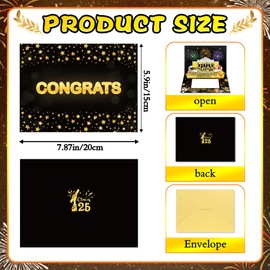 3D Pop-Up 2025 Graduation Cards with Envelope, Graduation Greeting Card with Lights & Sounds, Class of 2025 Congrats Grad Card for High School College Daughter Son Congratulation Graduation Gifts
