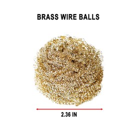 JSBWSFA 6PCS Brass Kitchen Cleaner, Scrubbing Scour Copper Scrubber Non Scratch Dishes Scrubber Kitchen Steel Wool Easy Scouring Scrubbing Brush Pot Pan Oven Washing Ball Golden Copper Scrubber