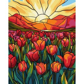 Ideyka Painting by Numbers kit A field of tulips KHO3282