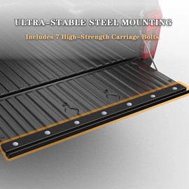 BUYYAH Steel Mounting Channel - Made of High Strength Alloy Steel, 10GA Thickness, Includes 7 Trailer Screws. Suitable for Heavy Duty Trailer Loading Ramps. Compatible with Trailers and Trucks, Black