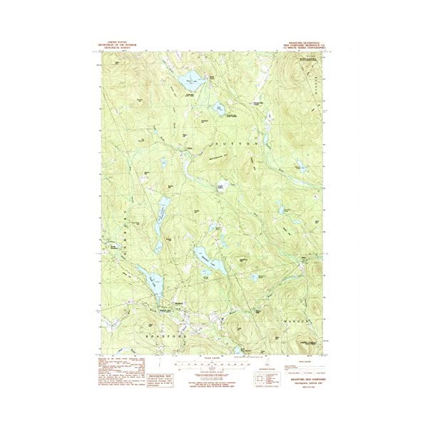 YellowMaps Bradford NH topo map, 1:24000 Scale, 7.5 X 7.5