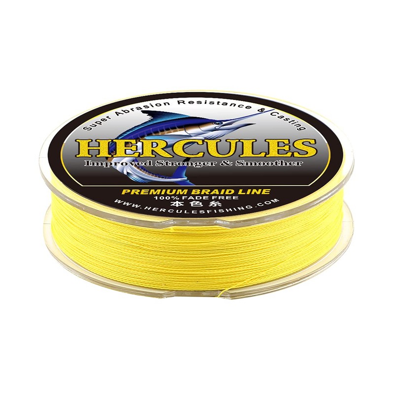 HERCULES Fade-Resistant Braided PE Fishing Line, 4 Strands, Long Casts,