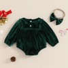 Gaono Newborn Baby Girl Christmas Velvet Romper Long Sleeve Bubble