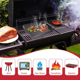 23" x 16" Cast Iron Griddle for Gas Grill, Universal Nonstick Outdoor BBQ Flat Top for Gas Stove Top 4 Burner Range Oven, Cooking Griddle Plate for Camping, Tailgating, Parties