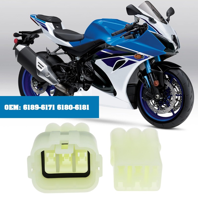 VGOL 2 Pairs 6Pin Motorcycles Sealed Electrical Connectors 6189-6171 6180-6181