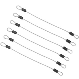 GORGECRAFT 6PCS Stainless Steel Lanyard Cable 4mm Security Cable Wire 30cm Safety Cable Lock Heavy Duty Coated Luggage Lock Wire Rope with Double Loop for Lock Bicycles Outdoor Doors Gate Fences