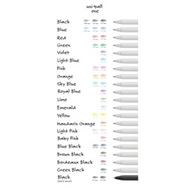 Uniball One Retractable Gel Pens, 0.5mm Micro Point, Blue Black Ink, 6 Count