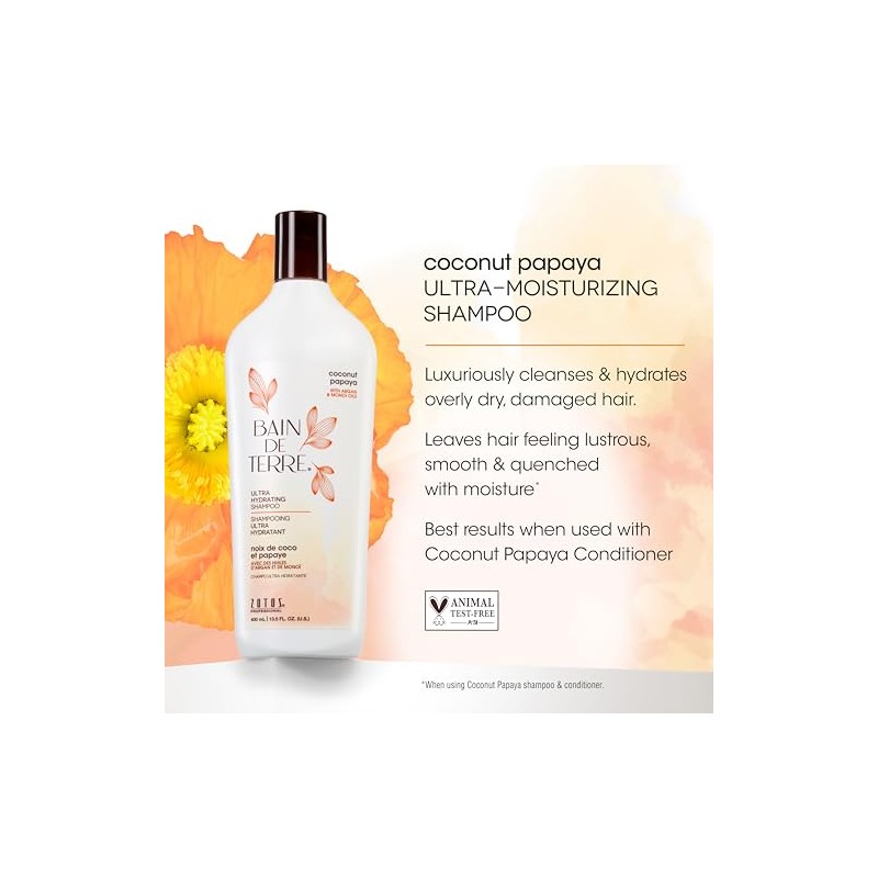 Bain De Terre Coconut Papaya Shampoo, 33.81 Fluid Ounce