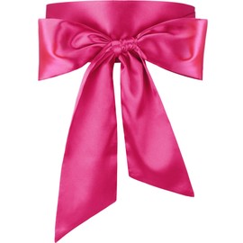 Glitopper Women Satin Waist Belts Dress Sash Waist Belt for Special Occasion Bridal Wedding Prom Formal 3.5'' Wide(Hot Pink)