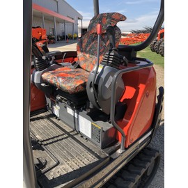 Durafit Seat Covers, Custom Fit for Kubota 2004 and Newer KX71-3 Super Series Excavator in Orange Endura