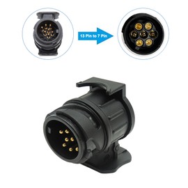 HISports Anhänger Adapter, Adapter 13 auf 7 Polig, 12 V Wasserdicht Adapter Anhänger für Auto und Anhänger Stecker Anhänger Caravan Elektro Adapter Anhängerkupplung für PKW, KFZ und LKW