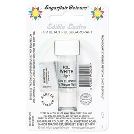 Sugarflair Ice White Edible Lustre Dust, Add a Lustrous Shine to Cakes or Decorations. Brush On or Add Rejuvenator to Create Eye-Catching Edible Paint, Gives Shine to Your Bakes - 2g