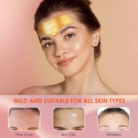 AUSLKA 24K Gold Hydrogel Patches (20 PCS) - Forehead Wrinkle Patches,Collagen Anti Wrinkle Boosting Elasticity