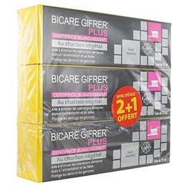Gifrer Bicare Gifrer Plus Whitening Toothpaste with Botanical Charcoal 3 x 75ml in which 1 Free