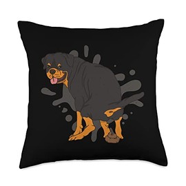Best Rottweiler Poop Ever funny Poop ugly Design Throw Pillow