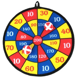 Kids Hanging Dartboard for Use Inside and Outside 2 balls with Velcro coating for firm hold, dart throw, game disc for young and old, Velcro dartboard, 27 cm.
