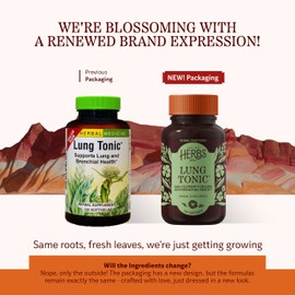 Herbs Etc. Lung Tonic - Lung Supplement for Bronchial Support - Healthy Breathing Support with Mullein, Horehound & Grindelia - 120 Softgels