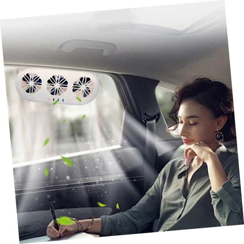 BUGUUYO Car Ventilation Fan USB Conditioner Three Air Outlets Compatible