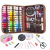 170-Piece Sewing Kit for Home Repairs – Portable Brown Storage