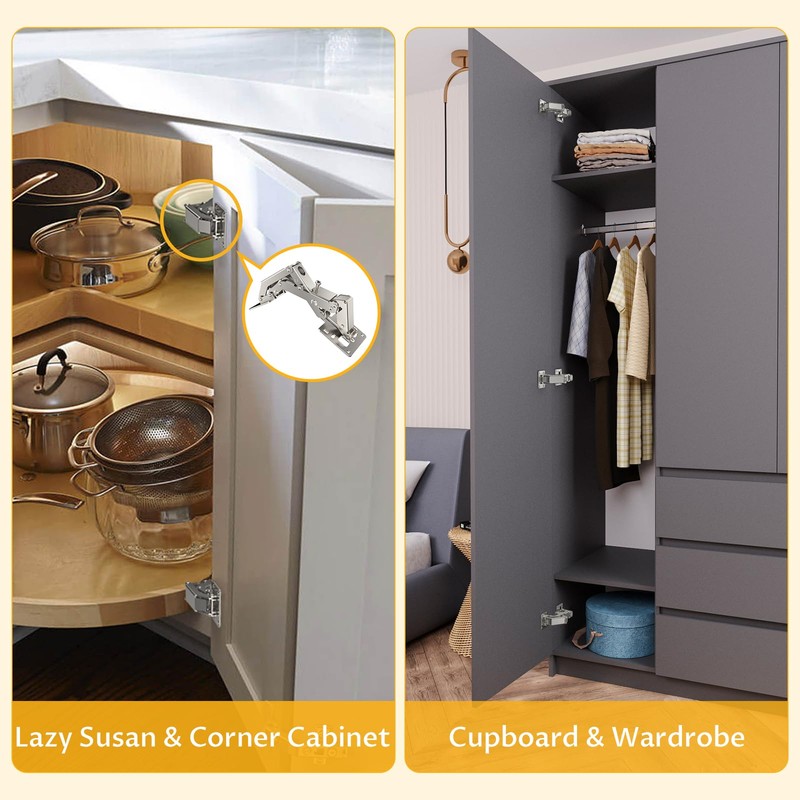 Chibery 2 Pack 170 Degree Soft Close Cabinet Hinges, Slow