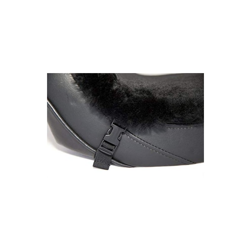 Alaska Leather Large Sheepskin Buttpad® - Motorcycle Seat Pad (Black