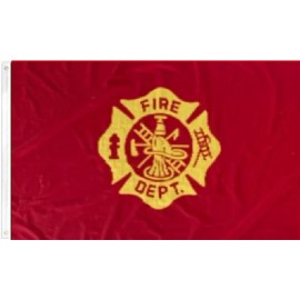 Trade Winds 5X9.5 FT HEAVY COTTON FIRE FIGHTER MEMORIAL FUNERAL FLAG SEWN & EMBROIDERED Z2