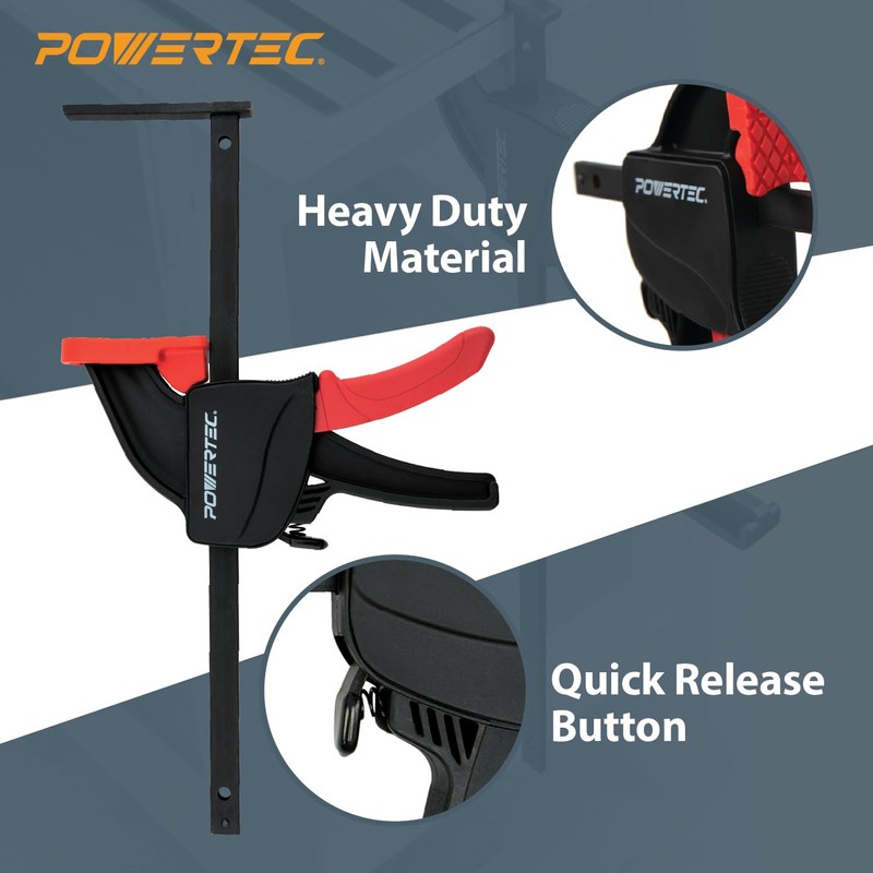 POWERTEC 2 PK Tracksaw Track Guide Rail Clamp, 8-3/4 Inch