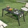 Msnaile Folding Camping Table Portable, Sturdy Extended Outdoor Table for