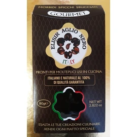 Black garlic Elixir Black Garlic Italy artisan quality made according to traditional, 100% natural methods presented in elegant 80 g packs.