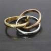HIJONES Jewellery Womens Forever Love Series Stylish Tricyclic Tricolor Ring