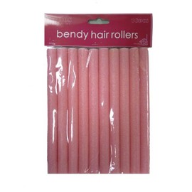 10 X Soft Twisty Foam Benders Twist Safe Hair Dressing Curlers Bendy Curly Rollers (Pink)