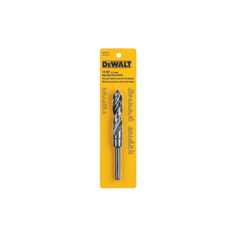 DEWALT DW1623 11/16-Inch Black Oxide 1/2-Inch Shank Reduced Shank Twist