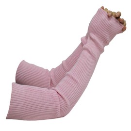 Share Maison Fingerless Arm Warmers for Women Winter Stretchy Gloves Cashmere Wool Gloves 50cm Extra Long Gloves (25-pink)