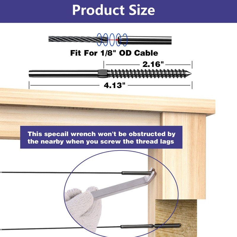 Deck Man Left&Right Handed Thread Lag Screws for 1/8" Decking