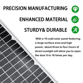 10W Solar Panel Kit -Replace FM123 Compatible for Mighty Mule GTO PRO Gate Opener Parts FM200 FM350 FM500 FM502 FM700 MM571W MM371W 571W MM271 371 MM371W MM360 MM262 560 MM560 MM562 FM350 MM260 MM560