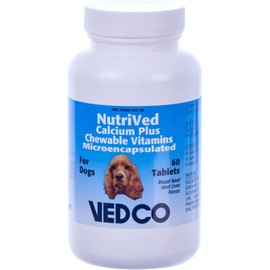 NutriVed Calcium Plus Chewable Vitamins For Dogs - 60 Tablets by Nutrived