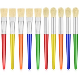 Sixstore 10pcs Paint Brushes for Kids, Children Paint Brushes Toddler Large Chubby Paint Brushes Round and Flat Preschool Paint Brushes for Washable Paint Acrylic Paint