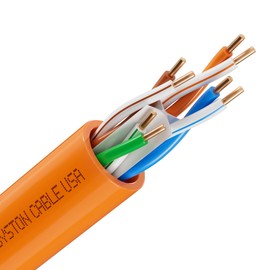 Syston Cable Technology Cat6e Ethernet Internet Cable - 120 FT，600MHz 23AWG Solid Bare Copper Wire Outdoor/Indoor Suit, No Ends 10 Ft to 1000 Ft Available, Heat Resistant Riser Rated - CMR