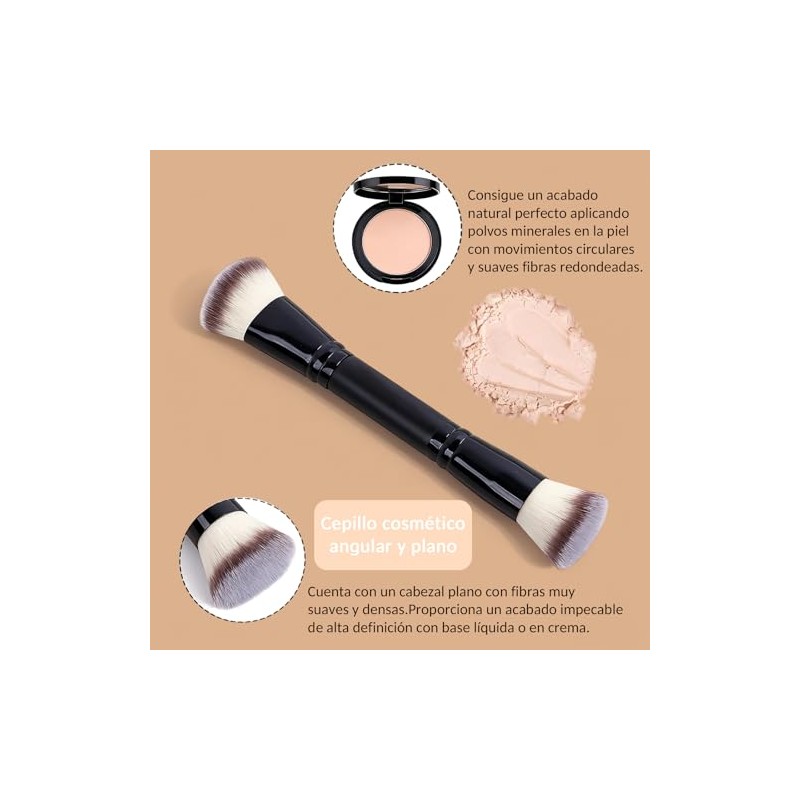 5 Piezas Brochas de Maquillaje de Doble Punta, Set Profesional