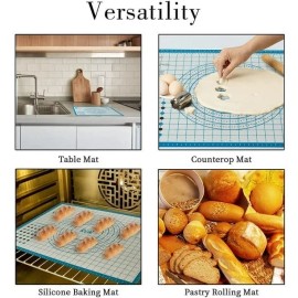 RUK Large Thick Non Stick Silicone Baking Fondant Mat Counter Mat 24" x 36"