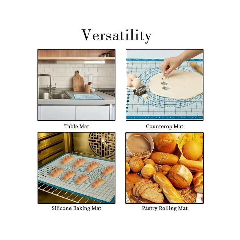 RUK Large Thick Non Stick Silicone Baking Fondant Mat Counter