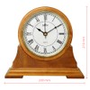 MPM Quality Retro Wood Table Clock, Brown, Traditional and Elegant