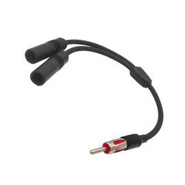 Sumjig 1 PC Car Antenna Adapter, 1 Male to 2 Female Y Adaptor Connector, Car Radio Antenna Connector, Universal for Most Cars, Trucks, SUVs (Black)