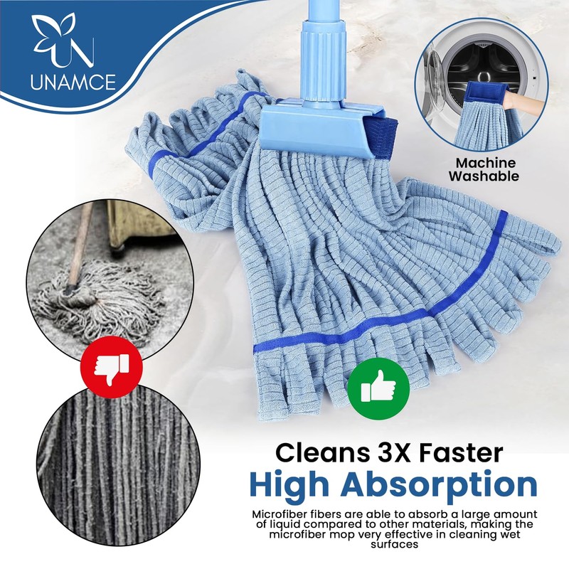 2 Pack - Replacement Heavy Duty Microfiber Mop Head |