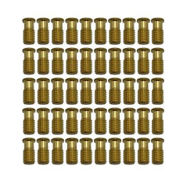Poolzilla 50 Pack Pool Safety Cover Threaded Brass Insert Screw Bolt for Anchor