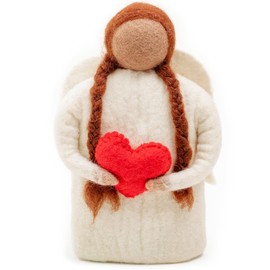 Handmade Felted Wool Guardian Angel Christmas Tree Topper Collection - Heirloom-Quality Peace Angels Xmas Tree Toppers - Versatile Holiday Ornament Christmas Decorations for The Home - White Angel